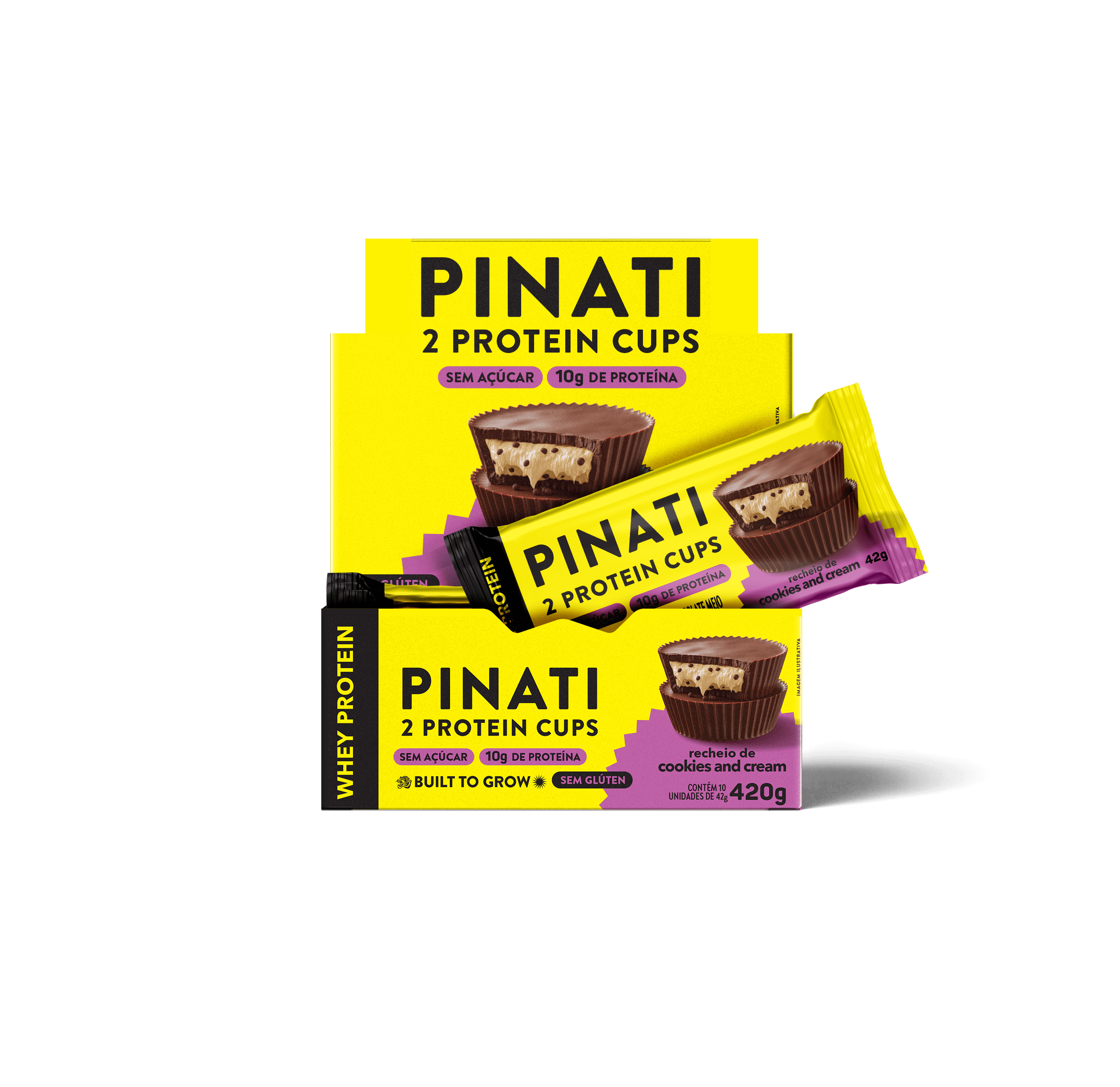 TH Food | Pinati Cups Cookies and Cream com Whey – Display 10x42g